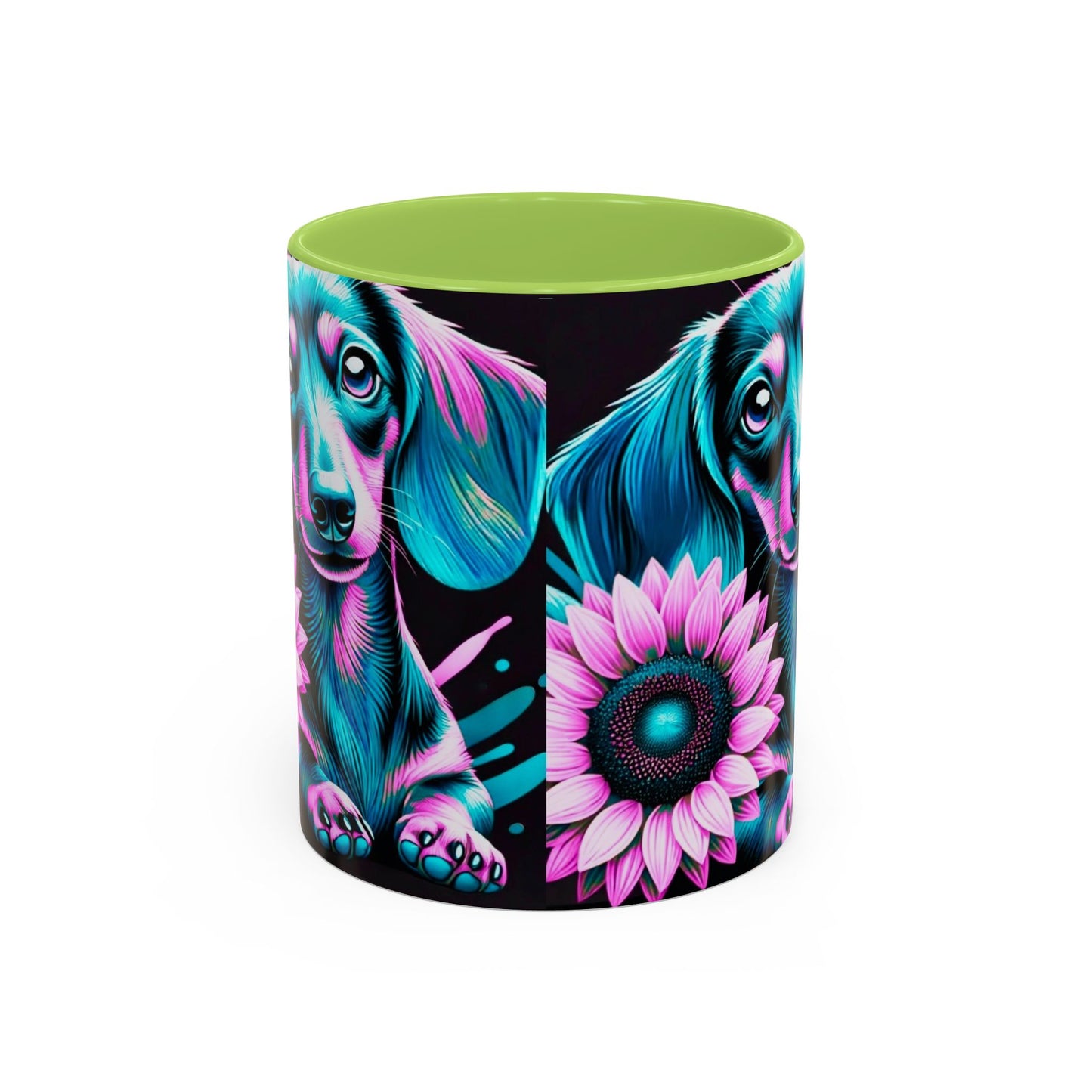 Dachshund Flower Mug Accent Coffee Mug (11, 15oz)