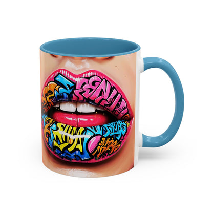 Graffiti Lips Accent Coffee Mug (11, 15oz)