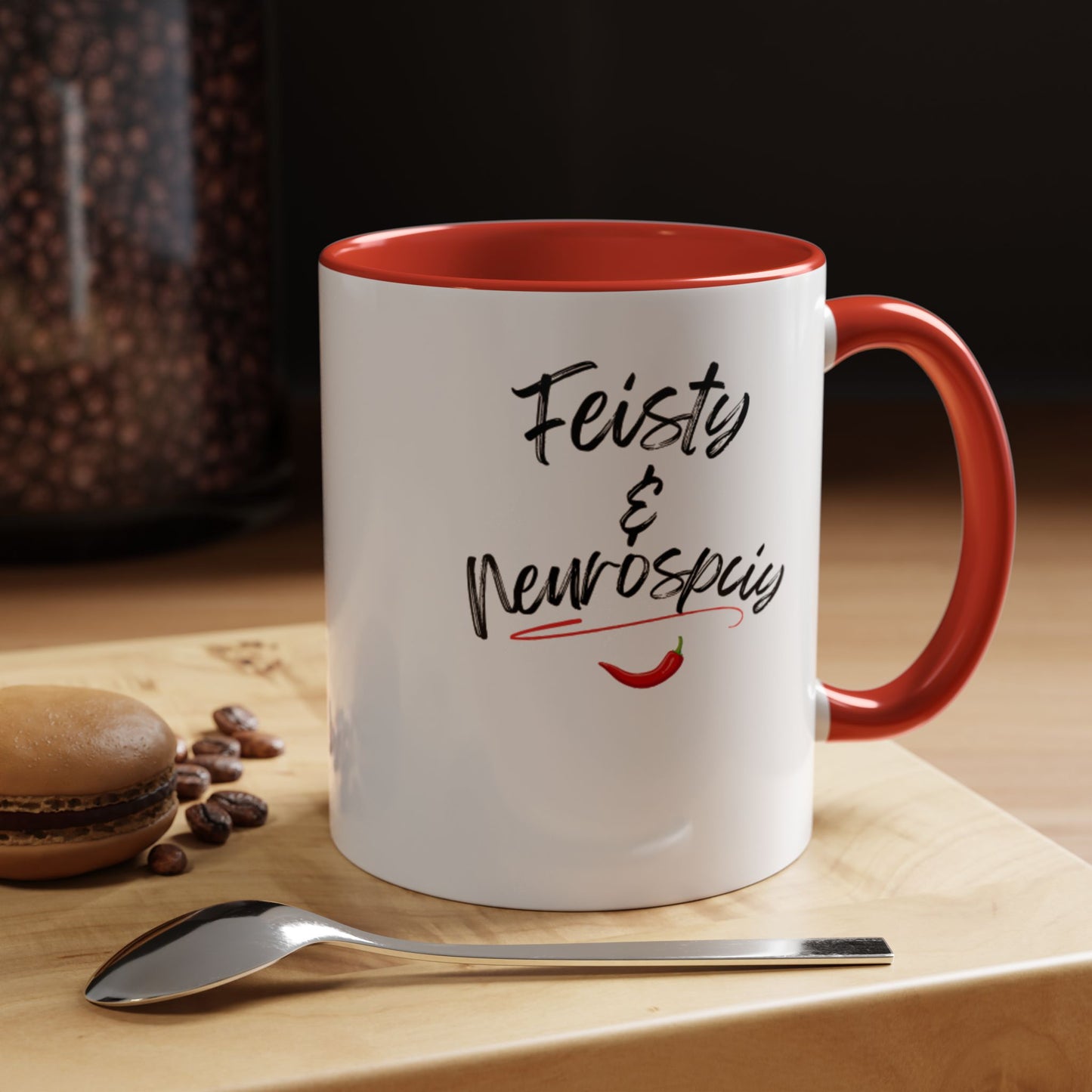 White Feisty And Neurospicy Accent Coffee Mug (11, 15oz)
