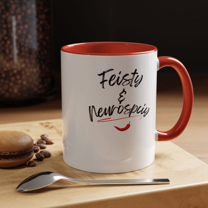 White Feisty And Neurospicy Accent Coffee Mug (11, 15oz)