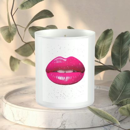 Pink Lips Glitter 200g White candle ‘Sandy Bay'