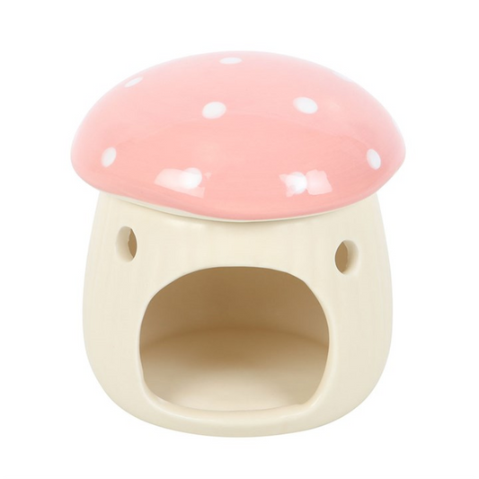 Pink Mushroom Oil Burner | Cute Ceramic Wax Melt Burner