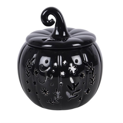 Black Pumpkin Oil Burner & Wax Warmer – Witchy Folk Design