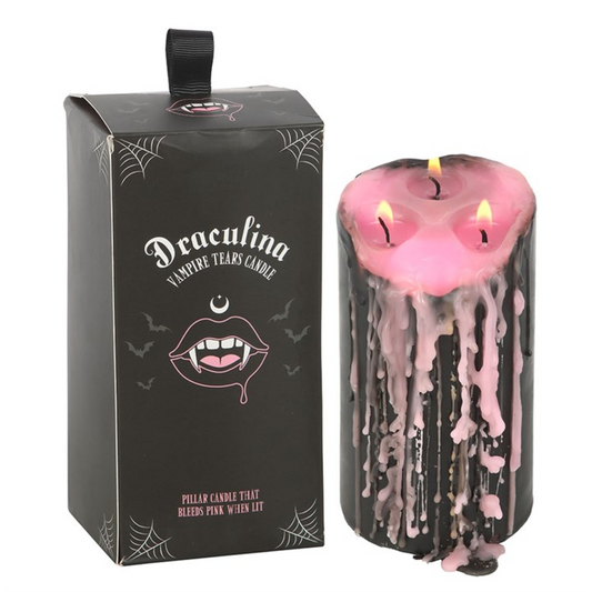 Pink Vampire Tears Bleeding Pillar Candle – Gothic Candle