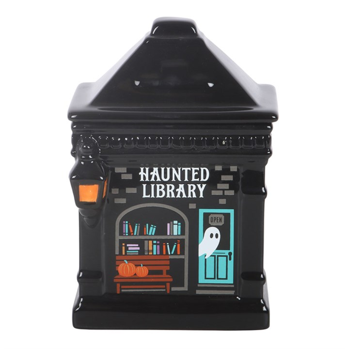 Haunted Library Halloween Oil Burner – Spooky Ceramic Wax & Fragrance Burner