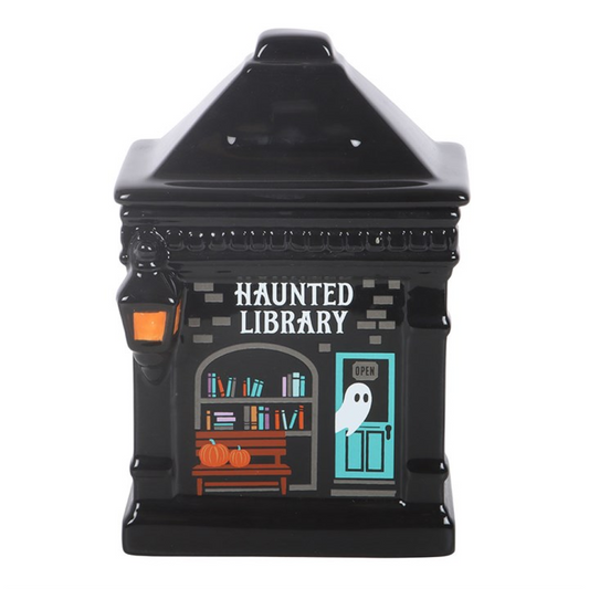 Haunted Library Halloween Oil Burner – Spooky Ceramic Wax & Fragrance Burner