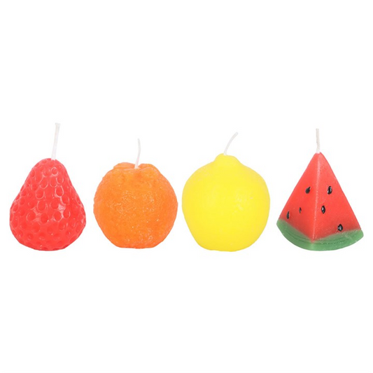 Set of 4 Fruit Shaped Candles – Strawberry, Lemon, Orange & Watermelon