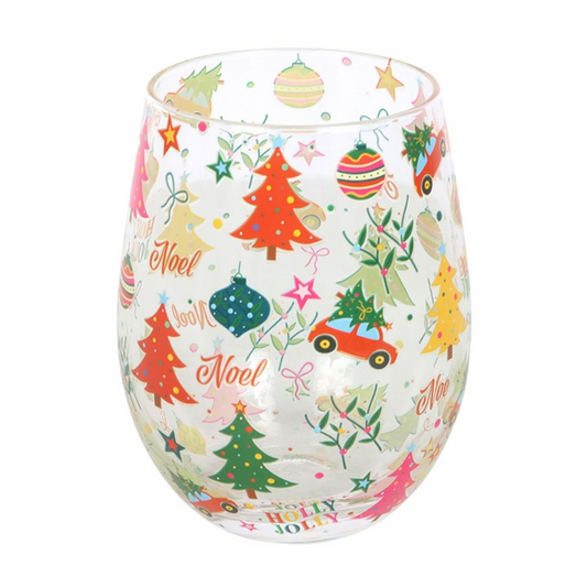 Christmas Stemless Glass | Festive Glassware 500ml UK