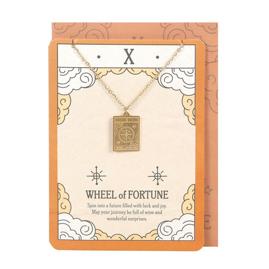 Wheel of Fortune Tarot Necklace & Greeting Card