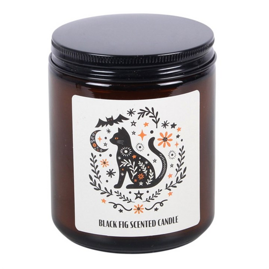 Black Fig Scented Candle – Witchy Cat Amber Jar Candle