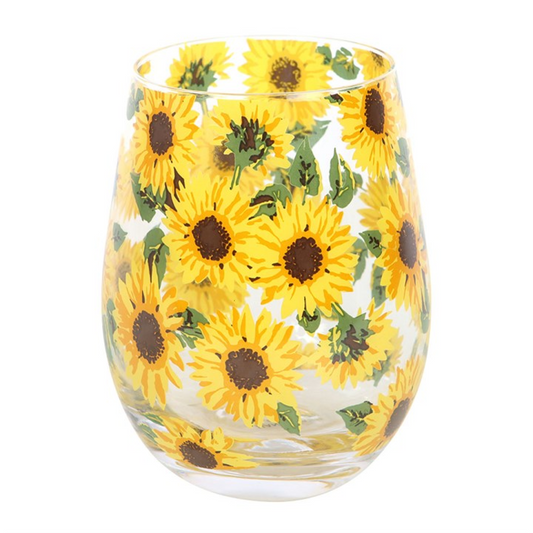 Sunflower Stemless Glass | Floral Gift 500ml UK