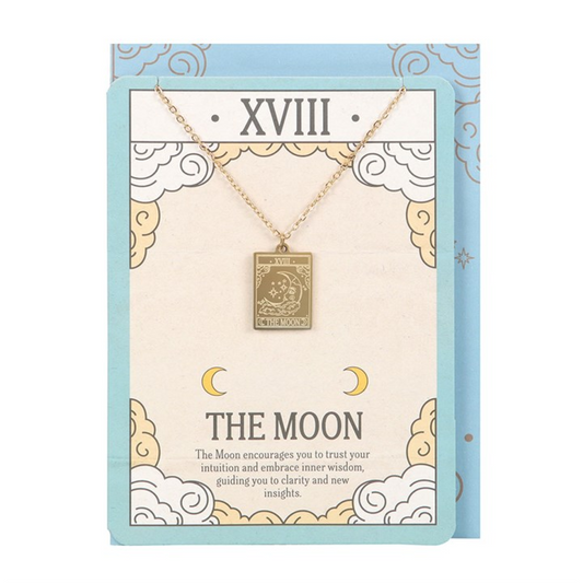The Moon Vintage Tarot Necklace on Greeting Card