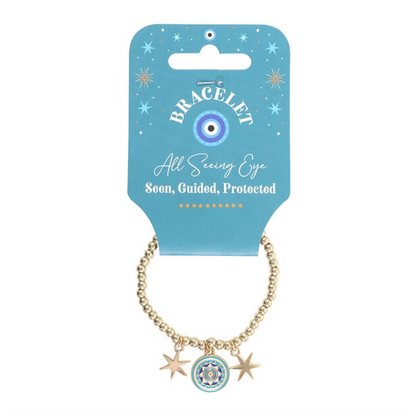 All Seeing Eye Beaded Charm Bracelet
