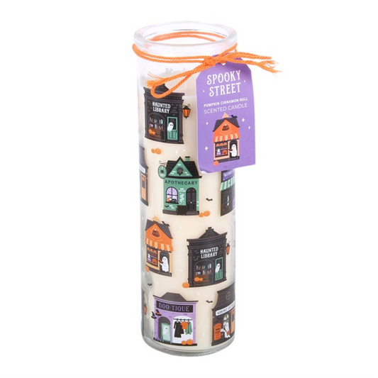 Spooky Street Pumpkin Cinnamon Roll Candle – Halloween Scented Candle