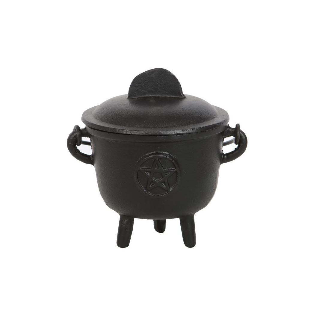 Cast Iron Witch Cauldron with Pentagram – 11cm