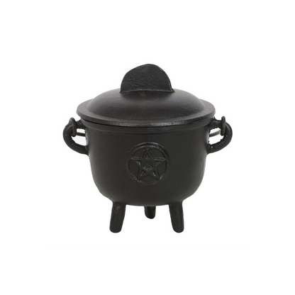 Cast Iron Witch Cauldron with Pentagram – 11cm