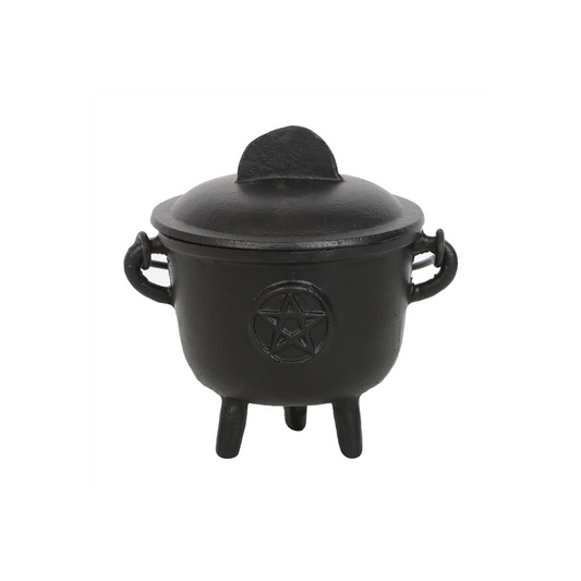 Cast Iron Witch Cauldron with Pentagram – 11cm