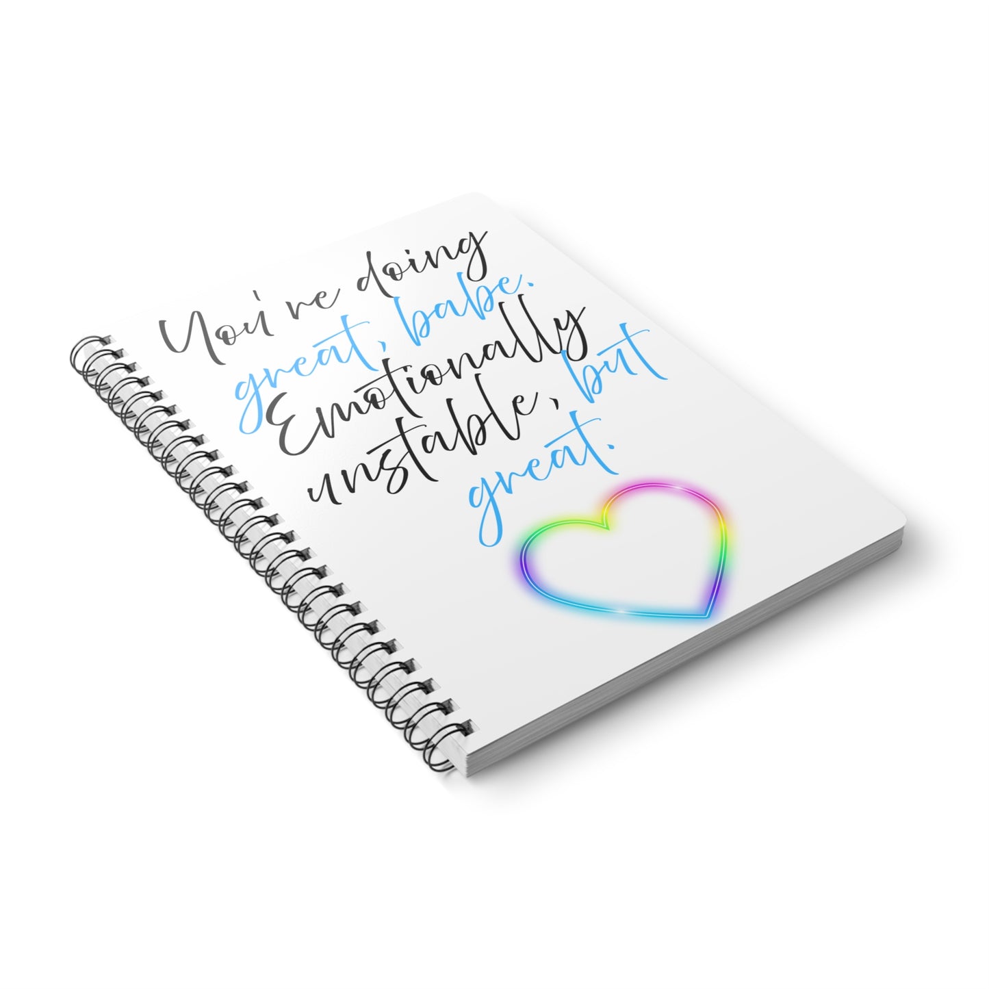 Motivational Wirobound Notebook, A5 - Great for Journaling, Self-Reflection, Gift for Friends, Inspirational Quotes, Mental Health