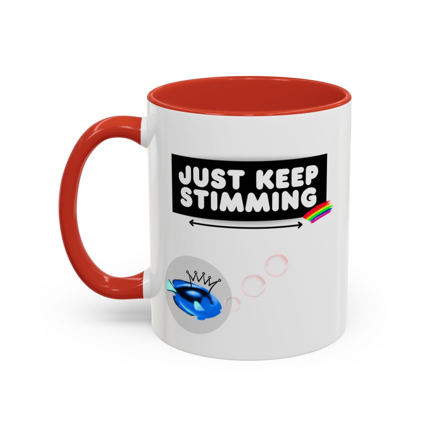 Just Keep Stimming Fish Accent Coffee Mug (11, 15oz)