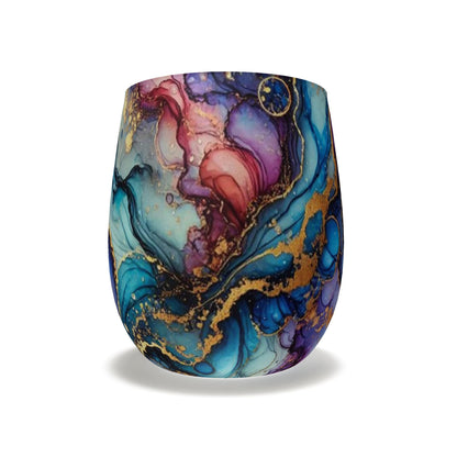 Celestial Bloom Marble Water Glass