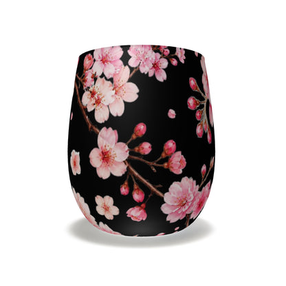 Midnight Sakura Cherry Blossom Water Glass