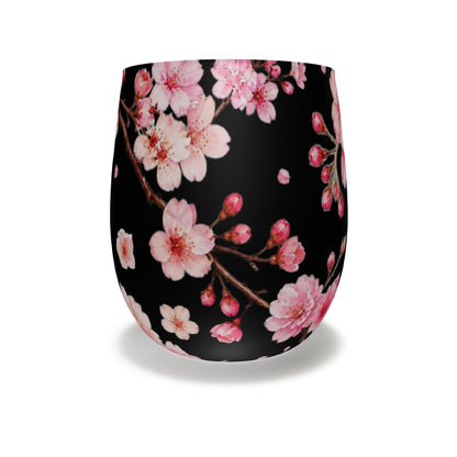 Midnight Sakura Cherry Blossom Water Glass