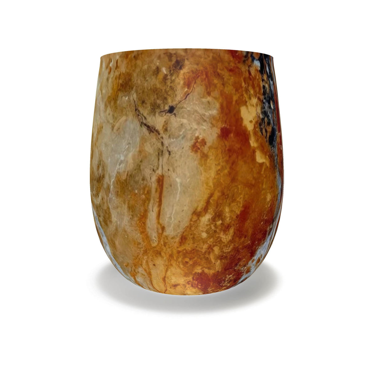 Amber Earth Marble Stemless Glass
