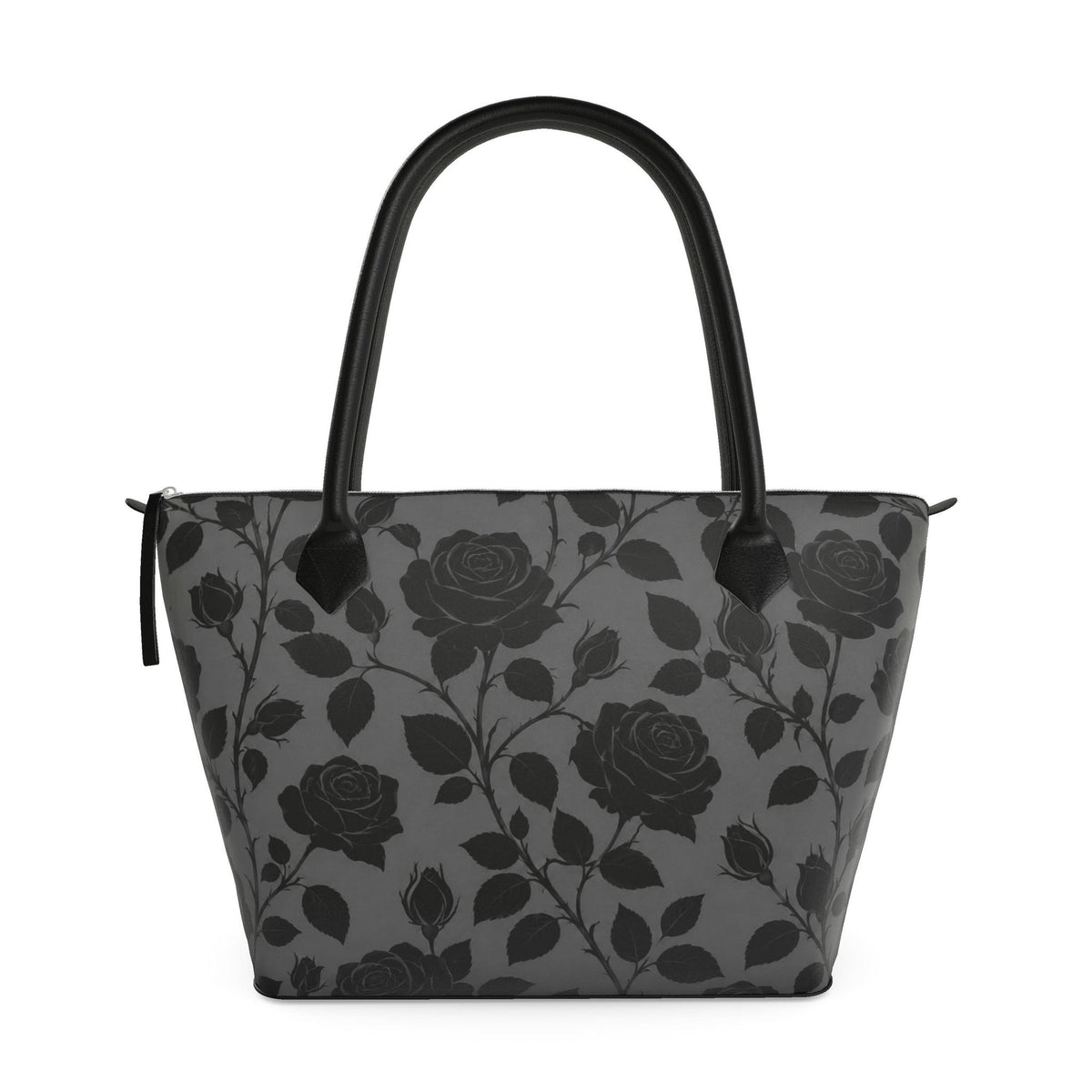 Midnight Rose Designer Zip-Top Handbag