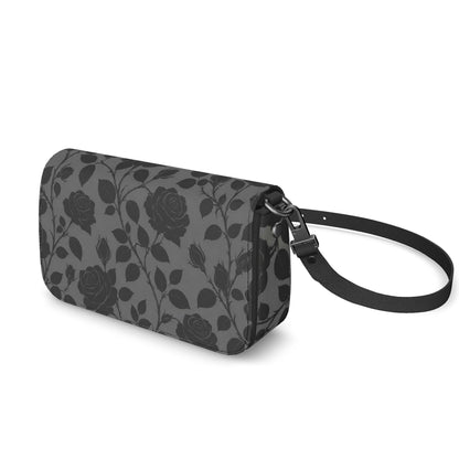 Midnight Rose Designer Leather Crossbody Bag