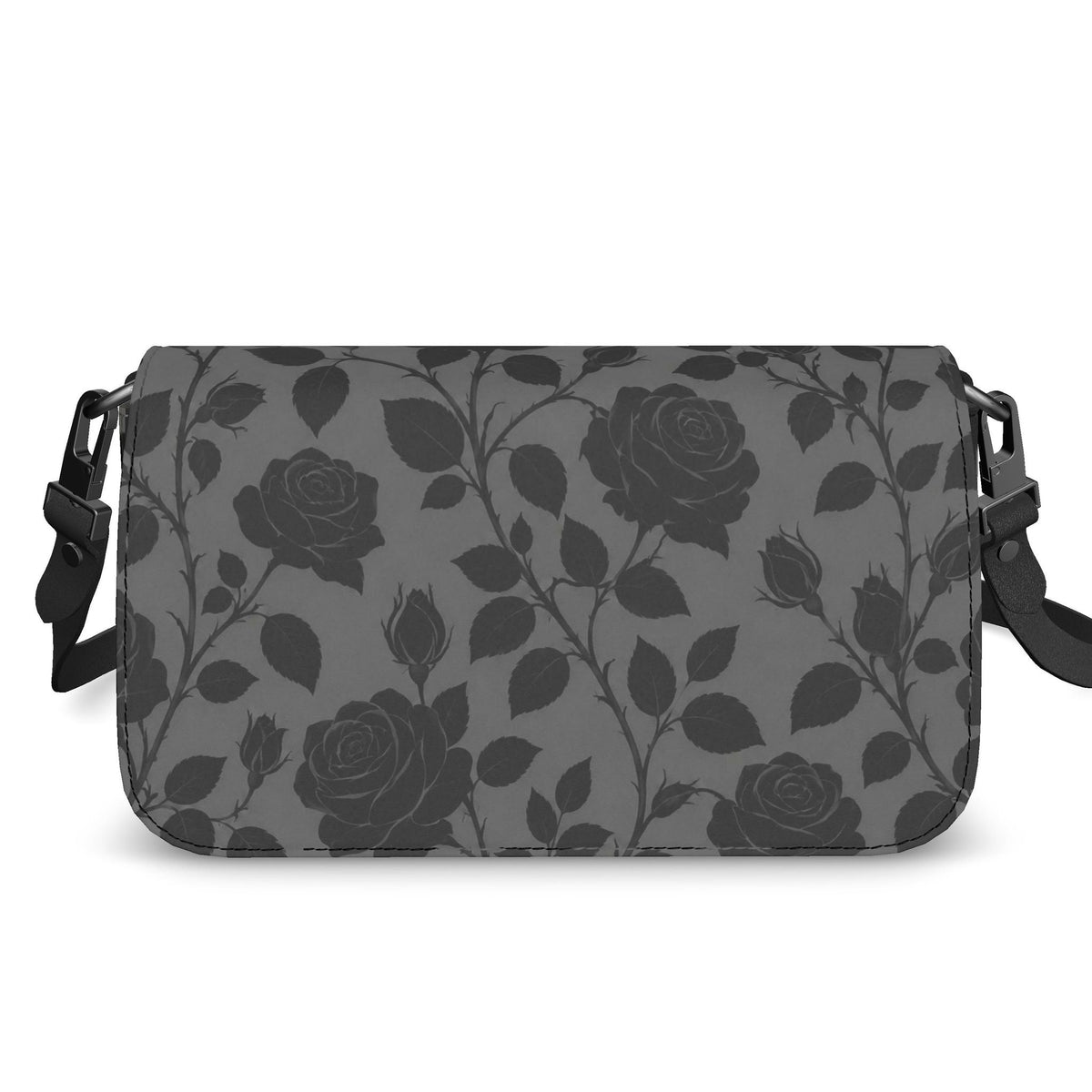 Midnight Rose Designer Leather Crossbody Bag
