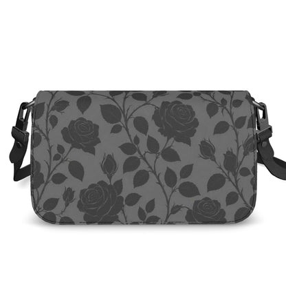 Midnight Rose Designer Leather Crossbody Bag