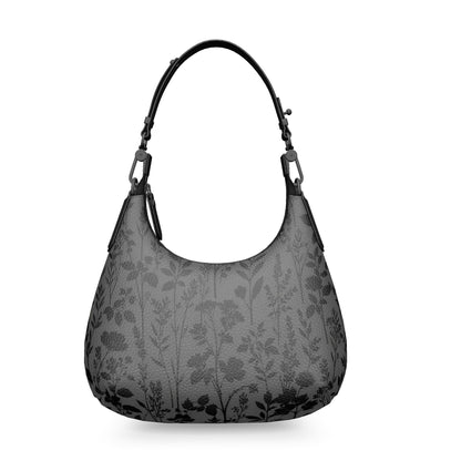 Midnight Meadow Designer Nappa Leather Mini Curve Bag