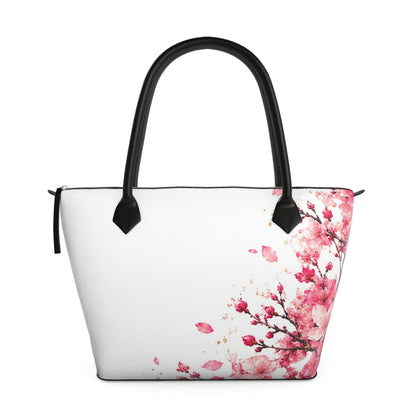 Cherry Blossom Designer Zip-Top Handbag