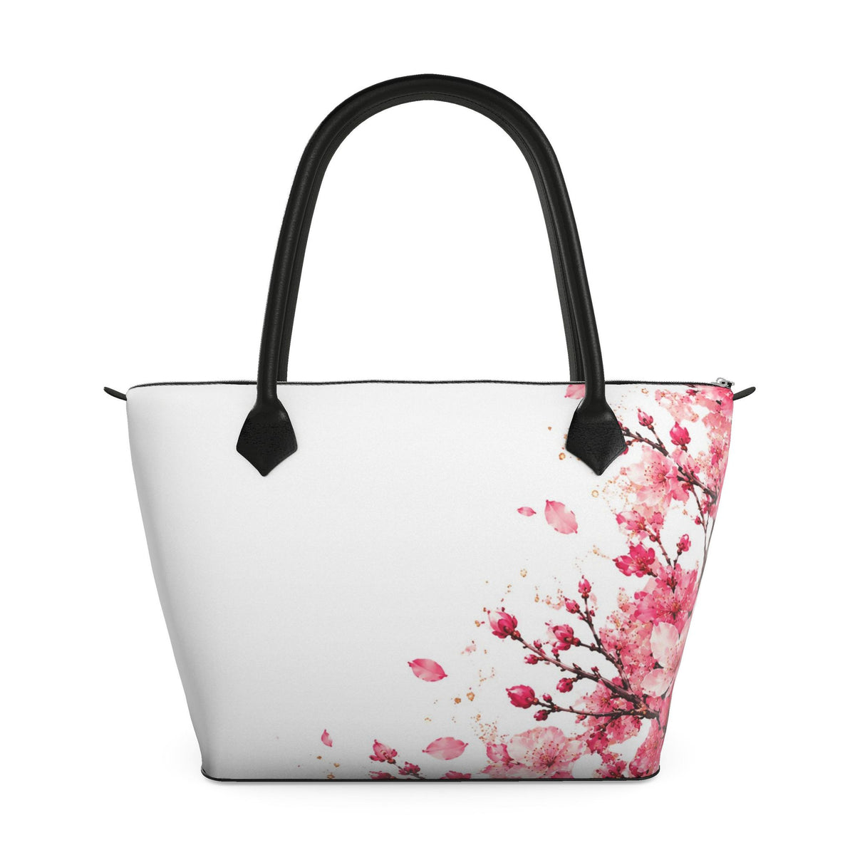 Cherry Blossom Designer Zip-Top Handbag
