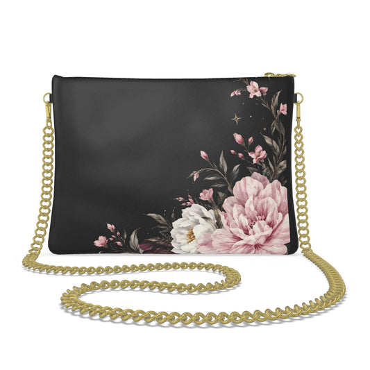 Midnight Peony Designer Crossbody Bag