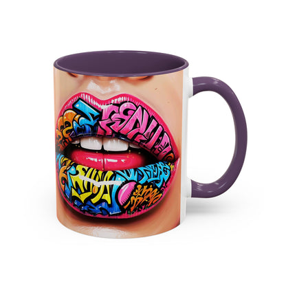 Graffiti Lips Accent Coffee Mug (11, 15oz)