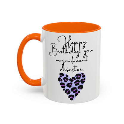 Leopard Heart Coffee Mug – Fun Birthday Gift for Friends, Cute Coffee Cup, Unique Drinkware, Birthday Party Decor, Animal Print Mug