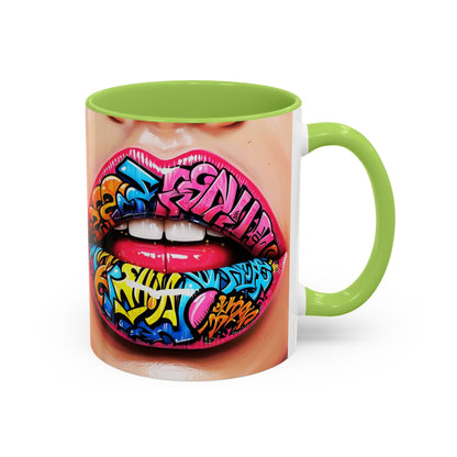 Graffiti Lips Accent Coffee Mug (11, 15oz)