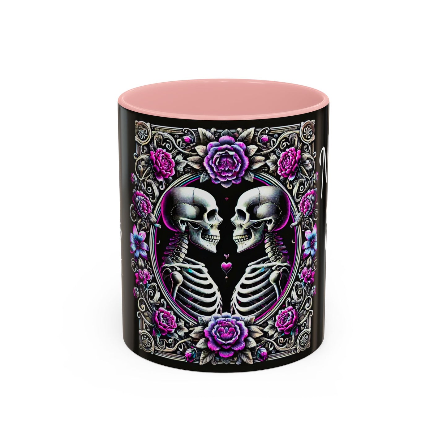 Mr & Mrs Skeleton Flower Accent Coffee Mug (11, 15oz)