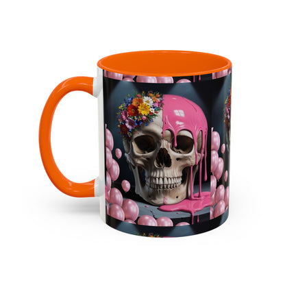 Dripping Skull Bloom Mug Accent Coffee Mug (11, 15oz)