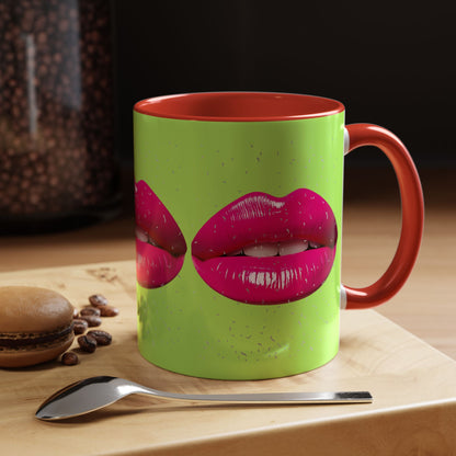 Hot Lips Neon Accent Coffee Mug (11, 15oz)