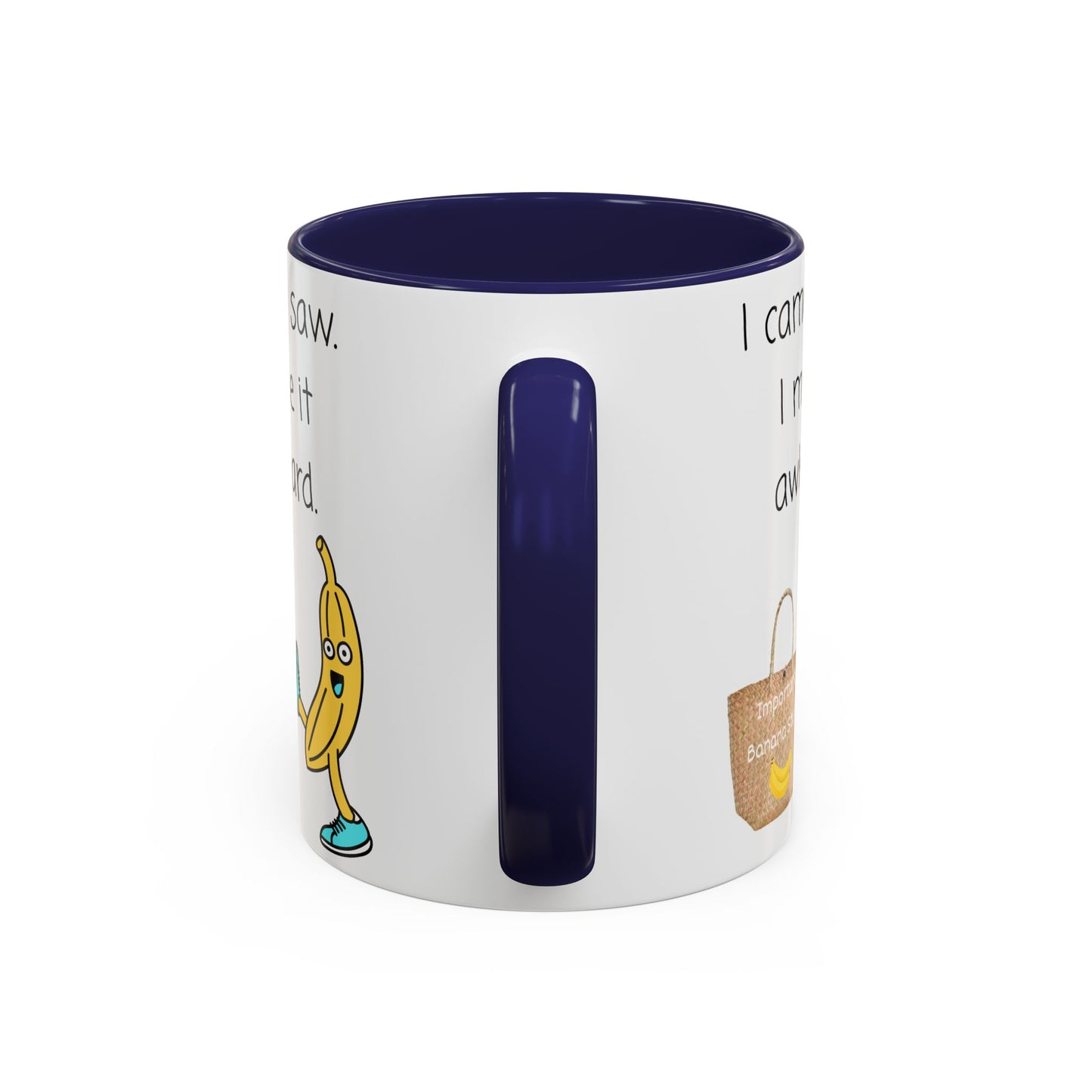 I came I Saw Whimsical Banana Accent Coffee Mug - Perfect for Gifting, Kitchen Decor, Funny Office Mug, Banana Lover Gift, Playful Drinkware