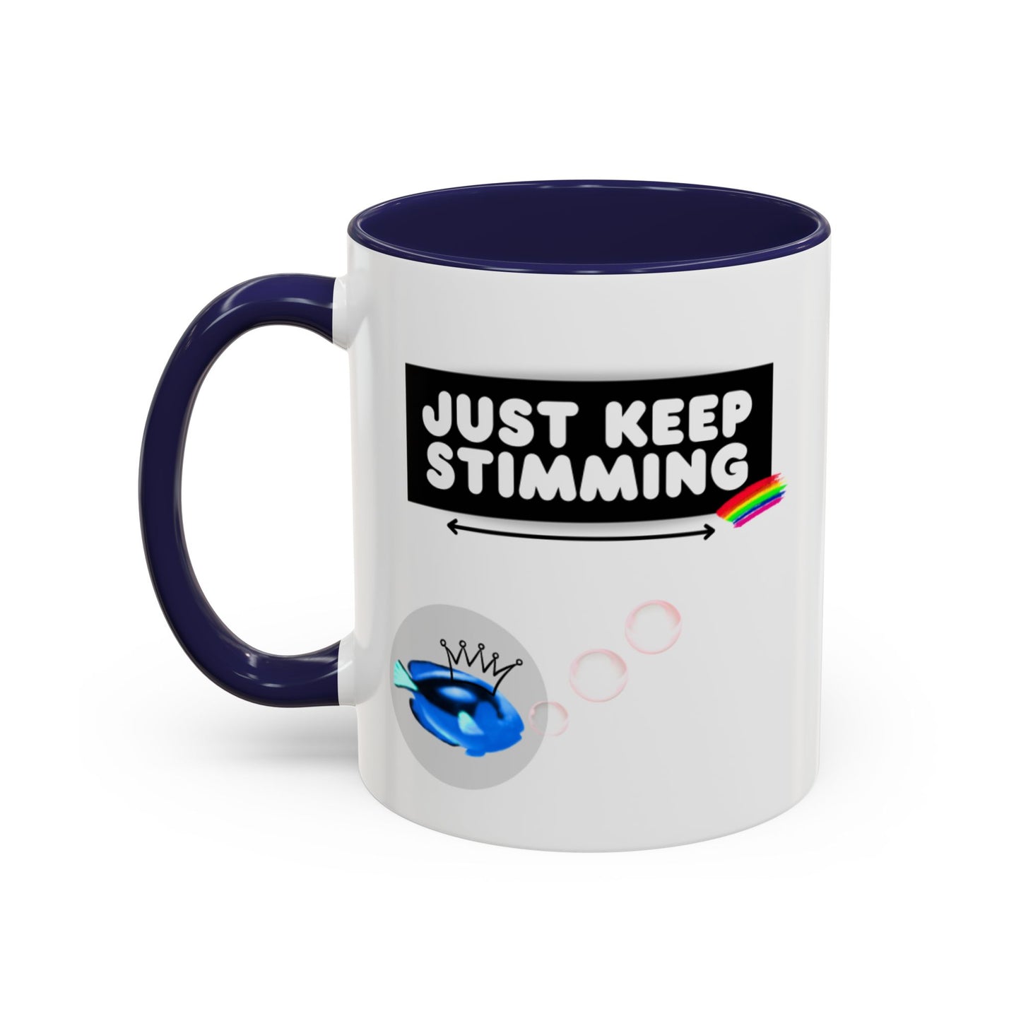 Just Keep Stimming Fish Accent Coffee Mug (11, 15oz)