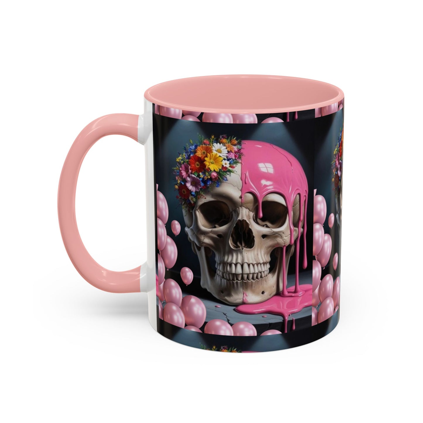 Dripping Skull Bloom Mug Accent Coffee Mug (11, 15oz)