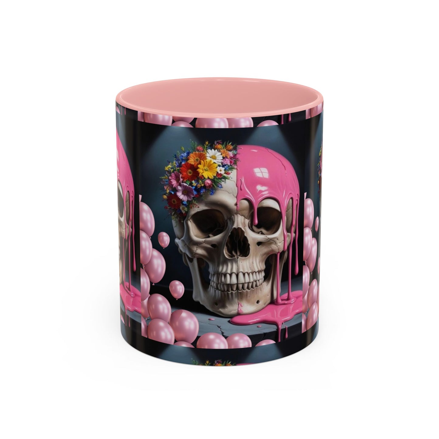 Dripping Skull Bloom Mug Accent Coffee Mug (11, 15oz)
