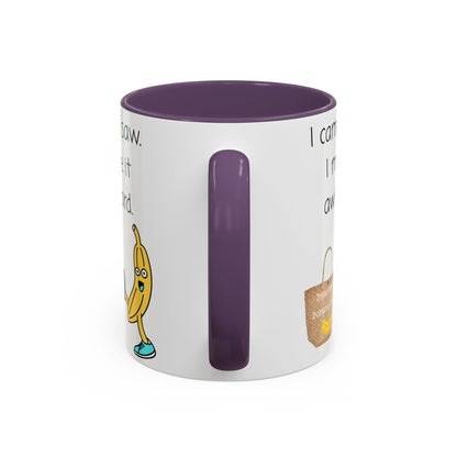 I came I Saw Whimsical Banana Accent Coffee Mug - Perfect for Gifting, Kitchen Decor, Funny Office Mug, Banana Lover Gift, Playful Drinkware