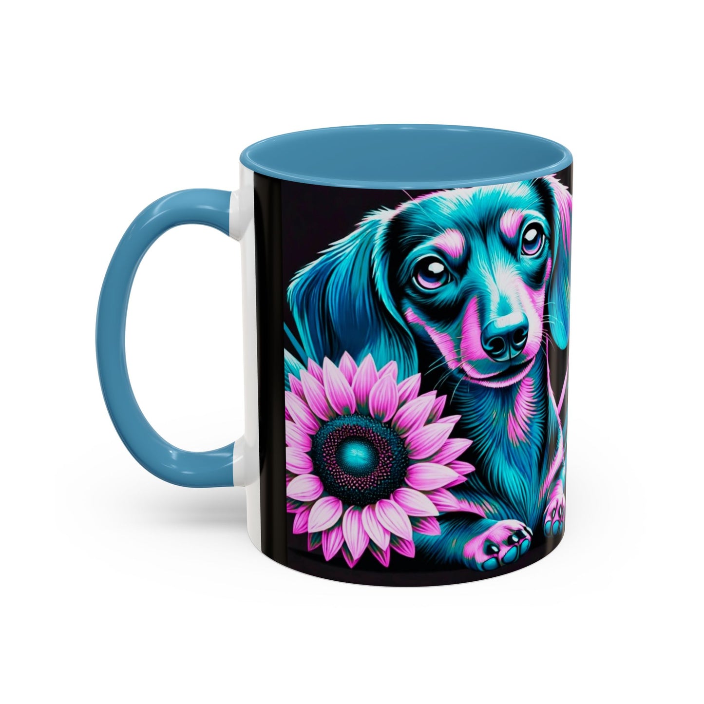 Dachshund Flower Mug Accent Coffee Mug (11, 15oz)
