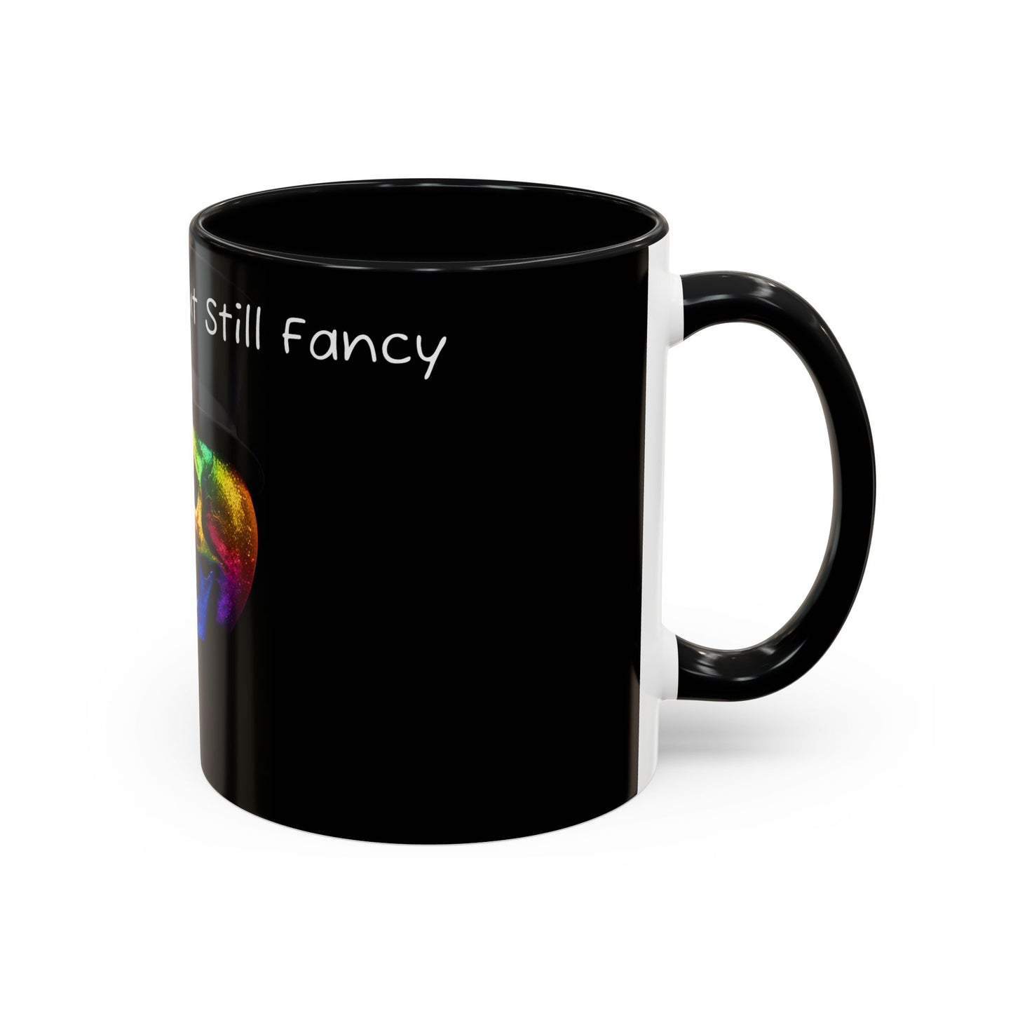 Dead Inside but still fancy Rainbow Skeleton Top Hat Whiskey Accent Coffee Mug (11, 15oz)
