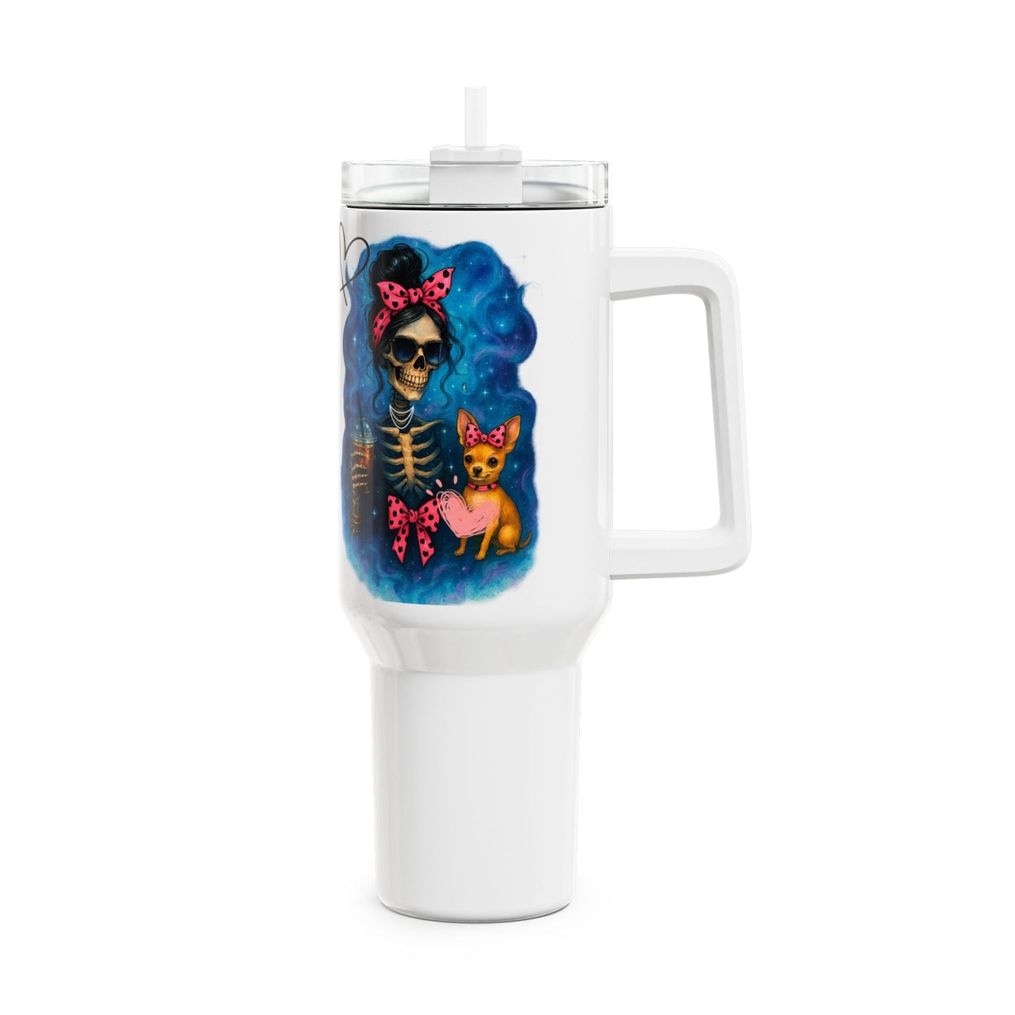 Colourful Skeleton Tumbler, 40oz | Playful and Fun Drinkware for Halloween, Day of the Dead, Party Favours, Gift Idea, Outdoor Activities