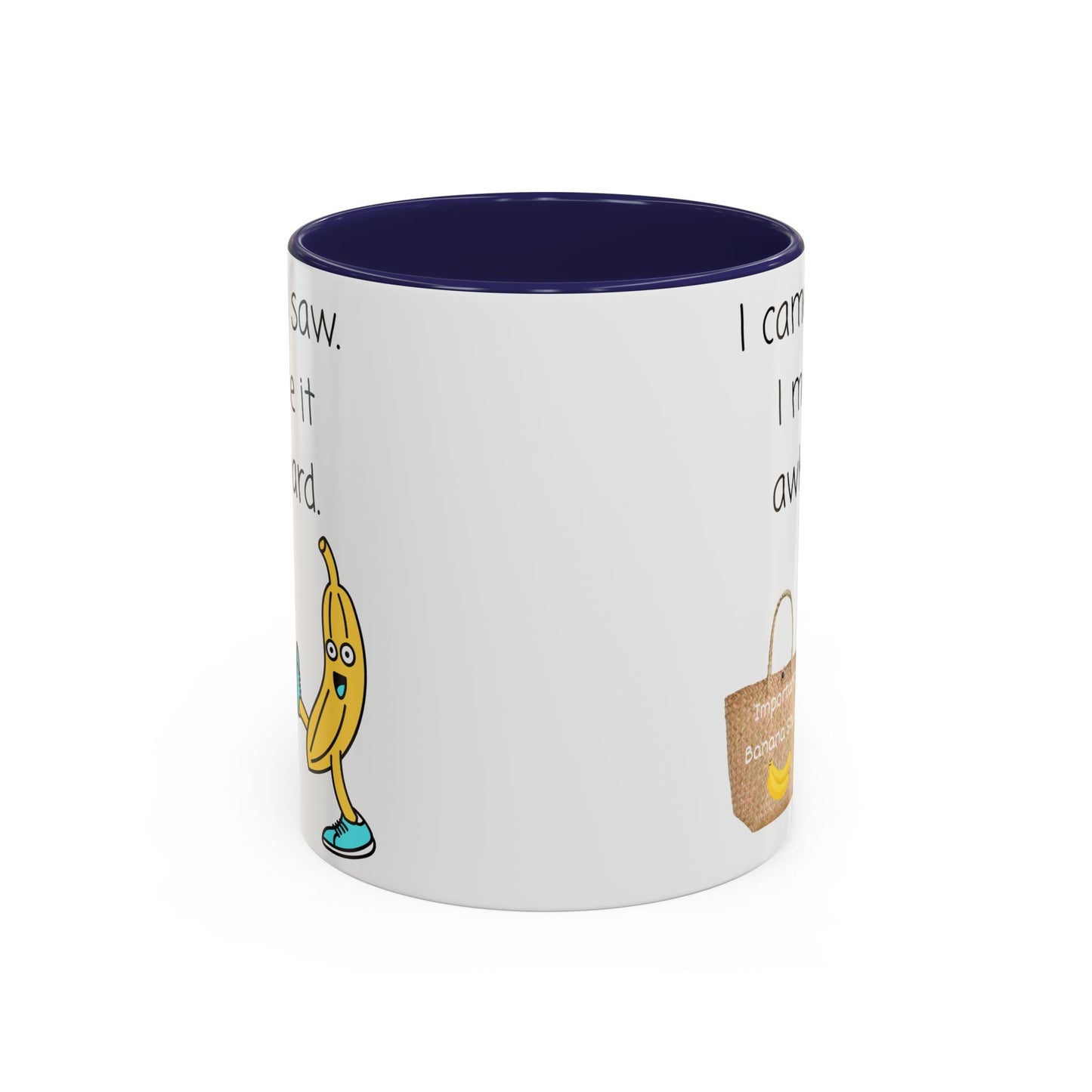 I came I Saw Whimsical Banana Accent Coffee Mug - Perfect for Gifting, Kitchen Decor, Funny Office Mug, Banana Lover Gift, Playful Drinkware